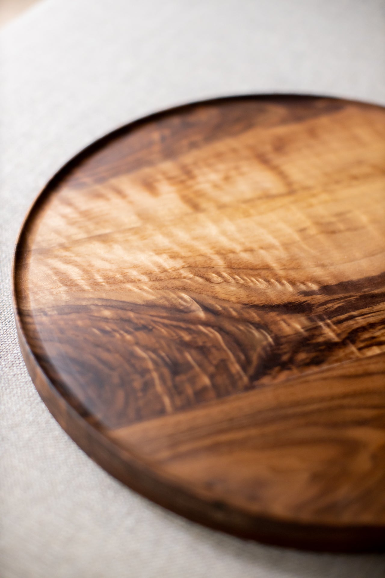 One Time Item : Roto Minimalist Round Tray - Highly Figured